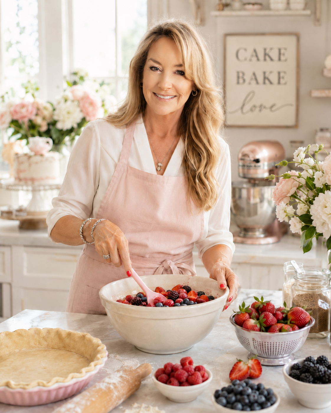 Mixed Berry Lattice Pie — baking process